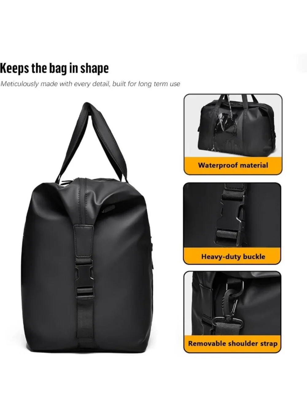 Stylish PU Leather Travel Duffle Bag - 18x14x8 Carry-On Tote with Shoulder Strap